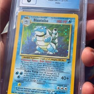 Pokemon Blastoise Card - Blue and Yellow